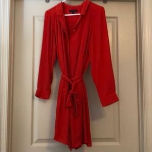 Coral red shirt dress Banana Republic size 4